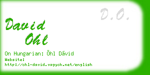david ohl business card
